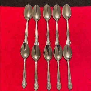 Vintage Floral Ornate Pattern Stainless Teaspoons